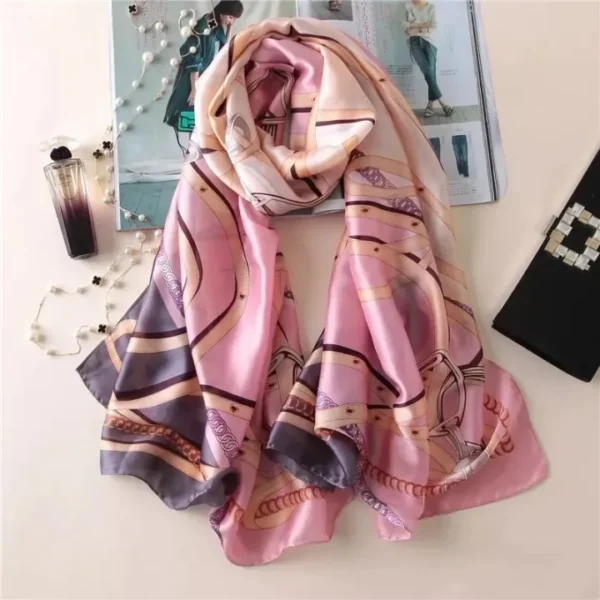 Chiffon Scarf Women imitation Silk Scarves Hijab Wrap - Image 2