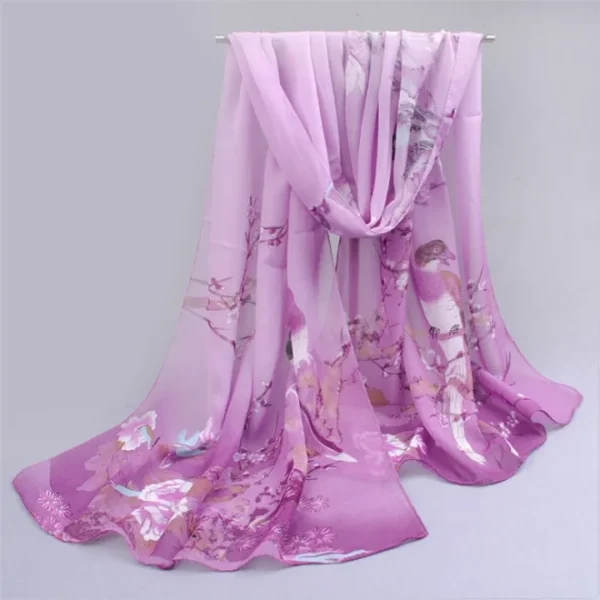 Chiffon Scarf Women imitation Silk Scarves Hijab Wrap - Image 3