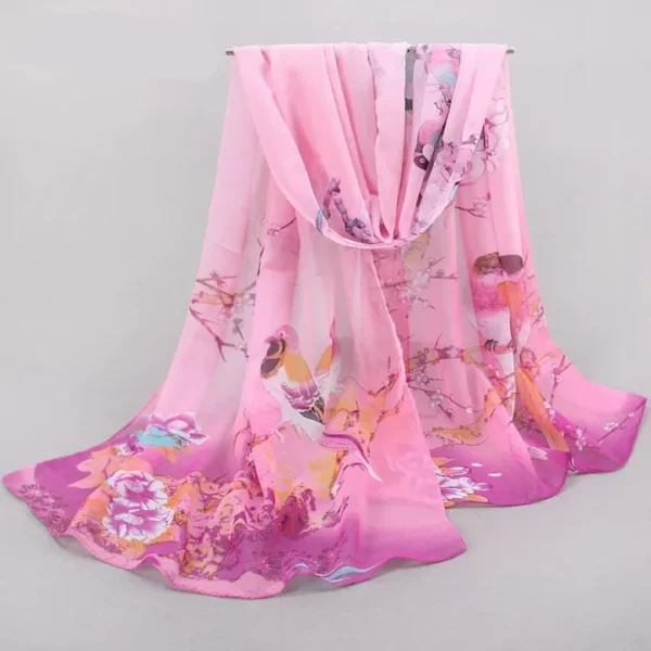 Chiffon Scarf Women imitation Silk Scarves Hijab Wrap - Image 4