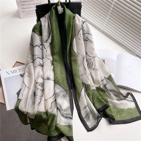 Warm Print Cotton Shawl Scarf For Women Fashion Hijab - Image 3