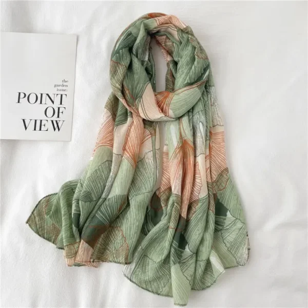 Warm Print Cotton Shawl Scarf For Women Fashion Hijab - Image 2