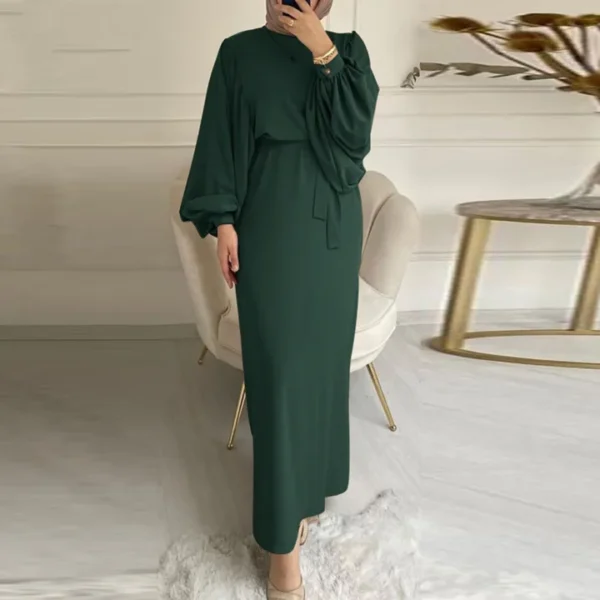 Women's Muslim Long Sleeve Dress Clothes Female Burka Hijab - Image 4